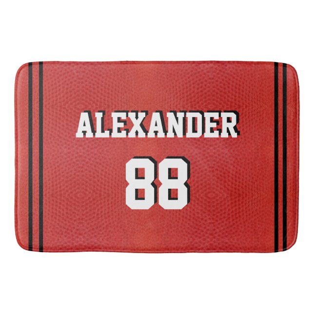Basketball Sports Team custom name jersey number   Bath Mat (Front)