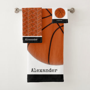 Basketball Sports Team Personalised Bath Towel Set
