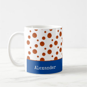 Basketball Sports Team Personalised Blue   Coffee Mug
