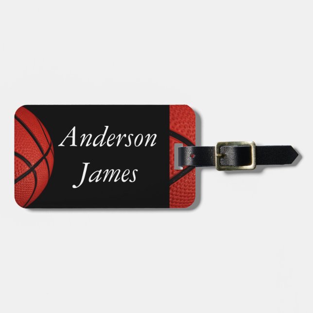 Basketball Sports Team Personalised pillow Luggage Tag (Front Horizontal)