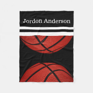 Basketball sports team player fan add name fleece blanket