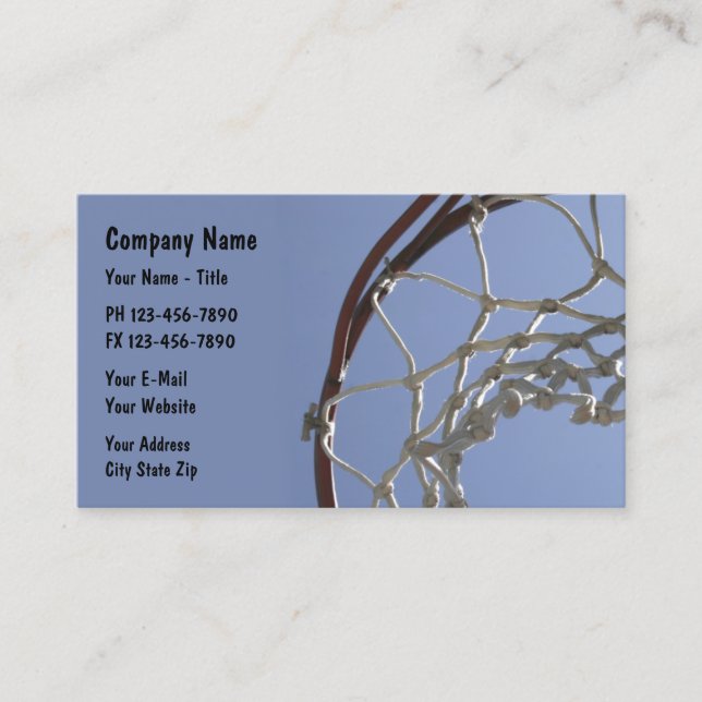 Basketball Sports Theme Business Card (Front)
