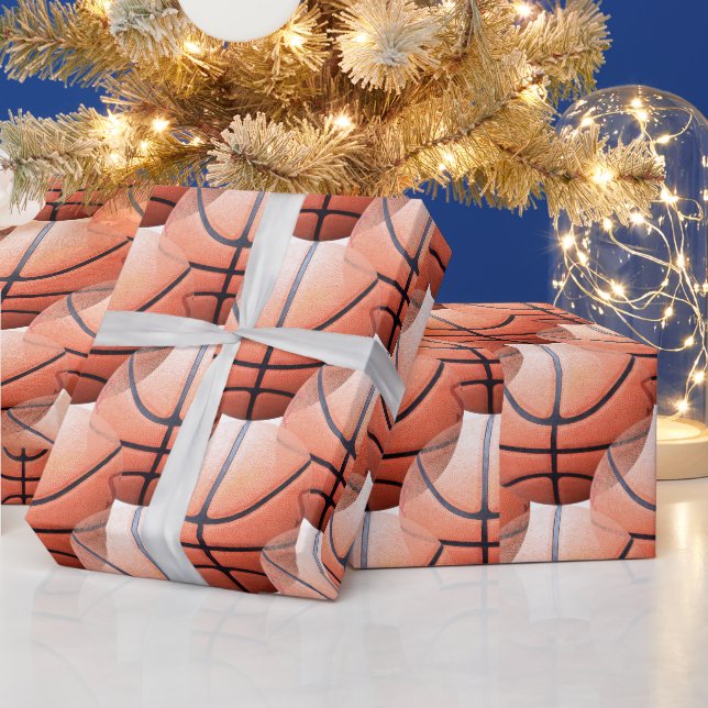 Basketball Sports Themed Wrapping Paper (Holidays)
