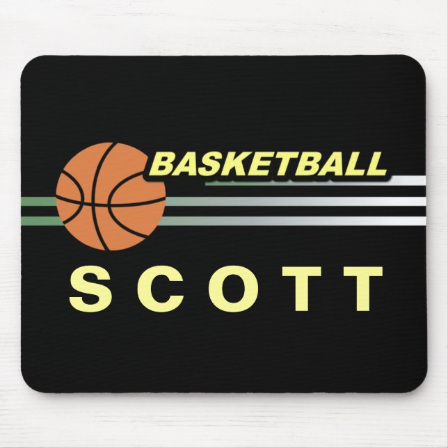 Basketball Sports With Black Background Mousepad (Front)