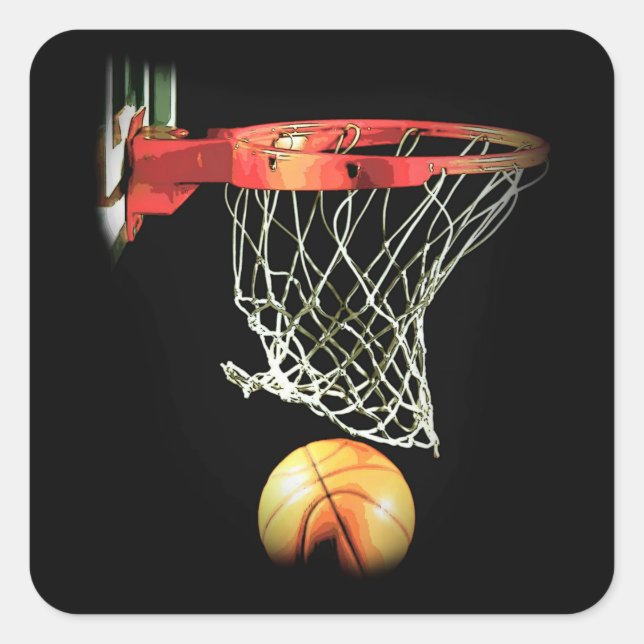 Basketball Square Sticker (Front)