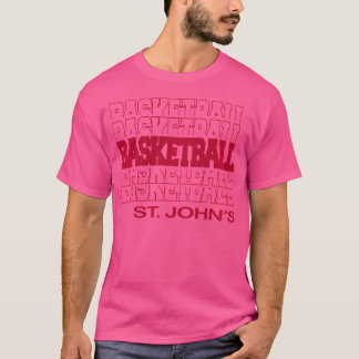 Basketball St Johns In Modern Stacked Lettering T-Shirt