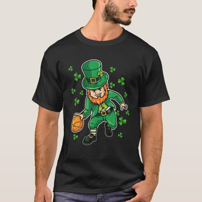 Basketball St Patricks Day Leprechaun Boys Kids Me T-Shirt (Front)