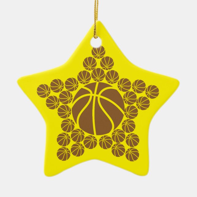 Basketball Star Ceramic Tree Decoration (Front)