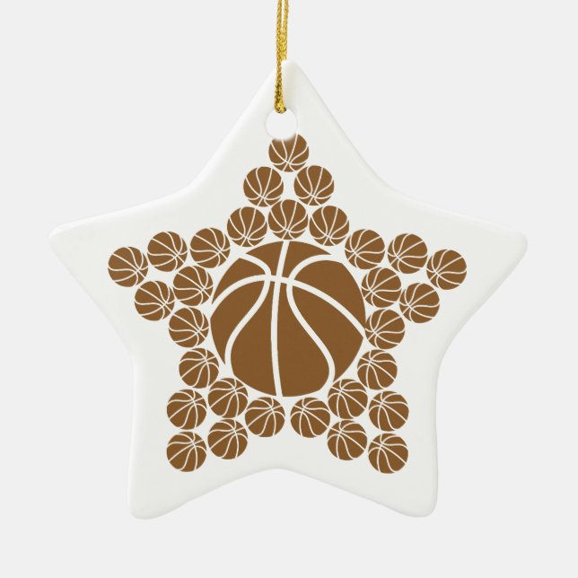 Basketball Star Ceramic Tree Decoration (Front)