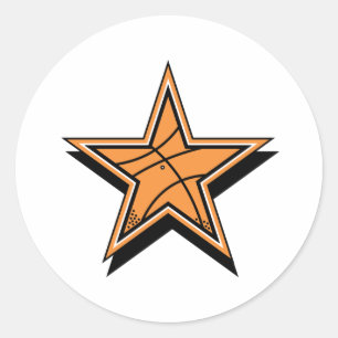 Basketball Star Classic Round Sticker