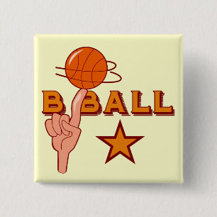 Basketball Star T-shirts and Gifts 15 Cm Square Badge