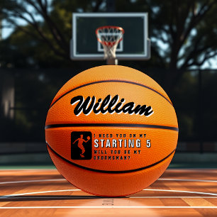 Basketball Starting Five Groomsman Proposal
