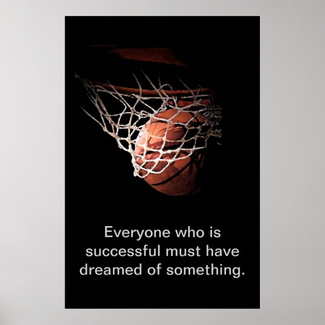 Basketball Success Dream Motivational Inspiration Poster (Front)