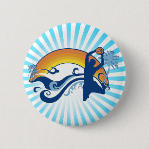 basketball. summersetz. 6 cm round badge