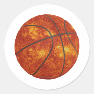 Basketball Sun Classic Round Sticker
