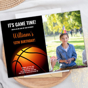 Basketball Sunshine Birthday Invitation with Photo