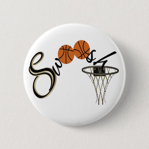 Basketball Swoosh 6 Cm Round Badge