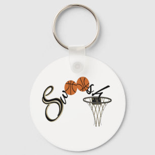 Basketball Swoosh Key Ring