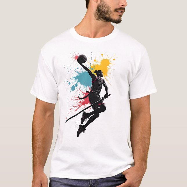Basketball T-Shirt - Samurai Dunk (Front)