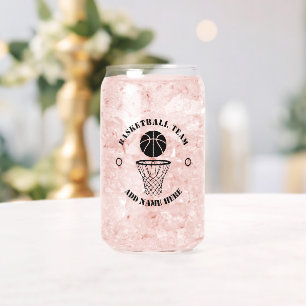 Basketball Team Add Name Can Glass