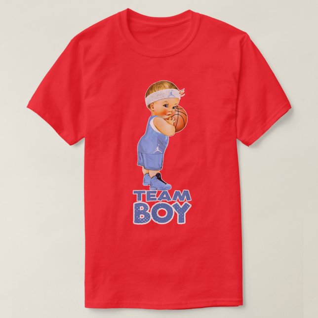 Basketball Team Boy Baby Gender Reveal  T-Shirt (Design Front)