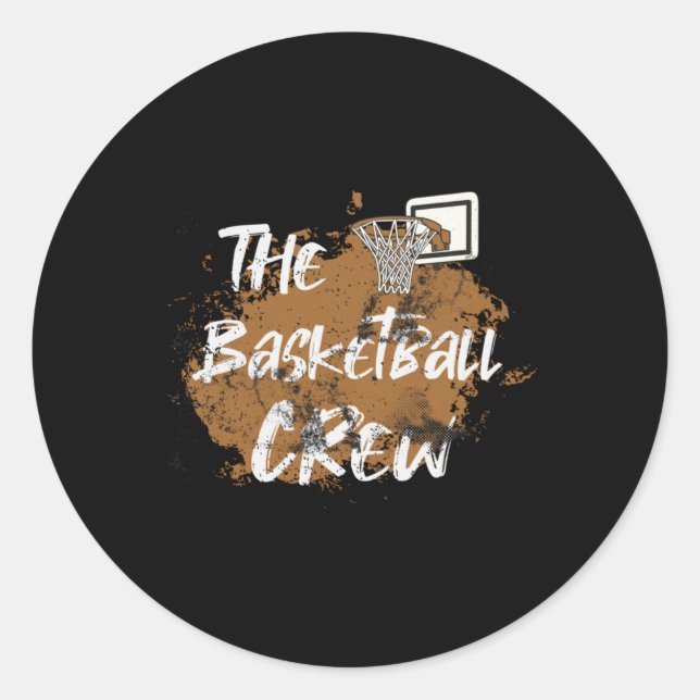 Basketball Team  Classic Round Sticker (Front)