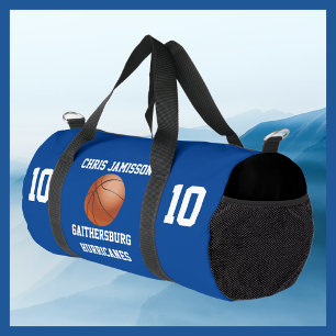 Basketball Team Coach or Player Blue Personalised Duffle Bag