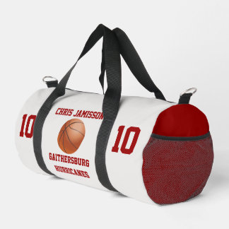 Basketball Team Coach Player Crimson Personalize Duffle Bag