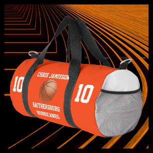 Basketball Team Coach Player Orange Personalise Duffle Bag