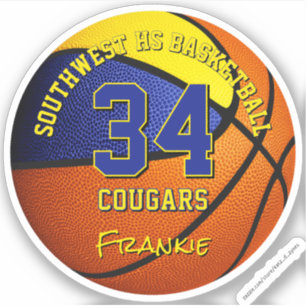 basketball team colours kids name blue gold