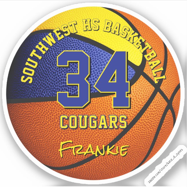 basketball team colours kids name blue gold (Front)