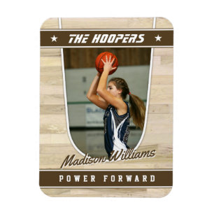 Basketball Team Customisable Brown Souvenir  Magnet
