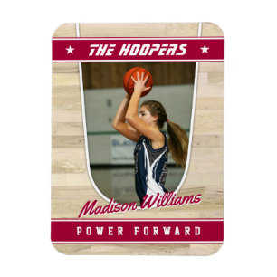 Basketball Team Customisable Red Souvenir Magnet