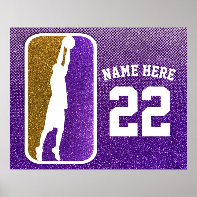 Basketball Team Glitter Sports College High School Poster (Front)