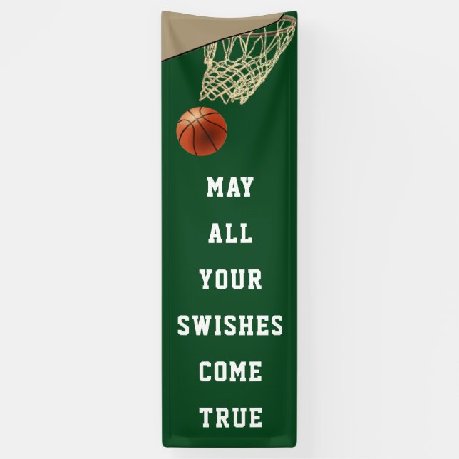 Basketball Team Green Banner (Vertical)