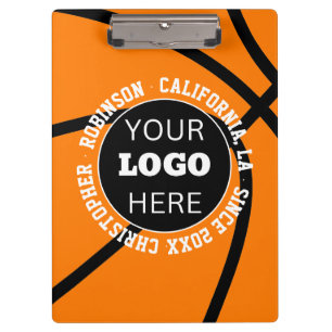 Basketball Team Logo & Custom Text Clipboard