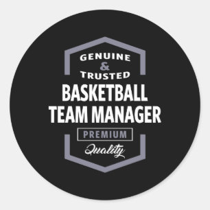 Basketball Team Manager Logo Gift Ideas Classic Round Sticker