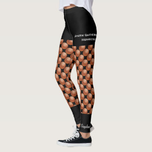 Basketball Team, Name, Fake Black Shorts Leggings