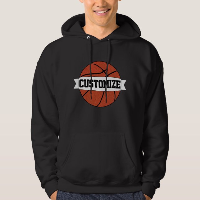 Basketball Team Name Player Name and Number Custom Hoodie (Front)