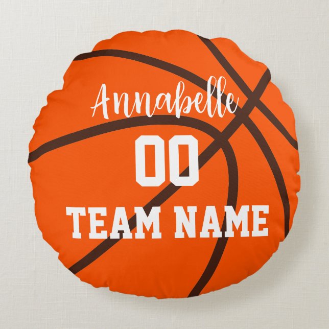 Basketball Team Name Player number & name Round Pi Cushion (Front)