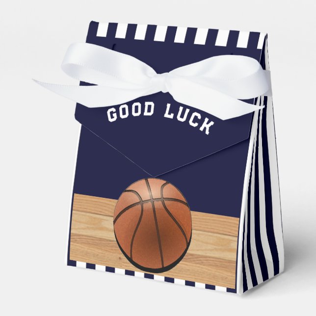 Basketball Team Navy Blue Favour Box (Front Side)