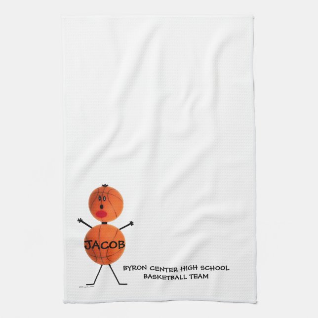 Basketball Team Player Tea Towel (Vertical)