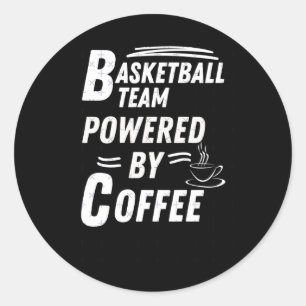 Basketball Team Powered Classic Round Sticker