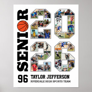 Basketball Team Senior 2026 Sports Photo Collage Poster