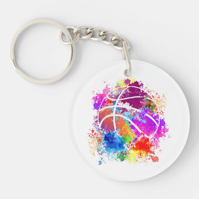 Basketball Teenagers Girls Teens Women Baller Dunk Key Ring (Front)