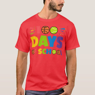 Basketball tennis 100 days of school gift idea T-Shirt