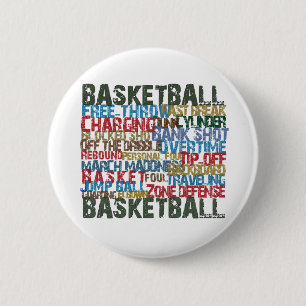 BASKETBALL TERMS gifts 6 Cm Round Badge