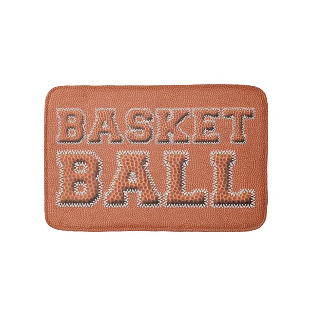 Basketball Text and Texture Bath Mat (Front)