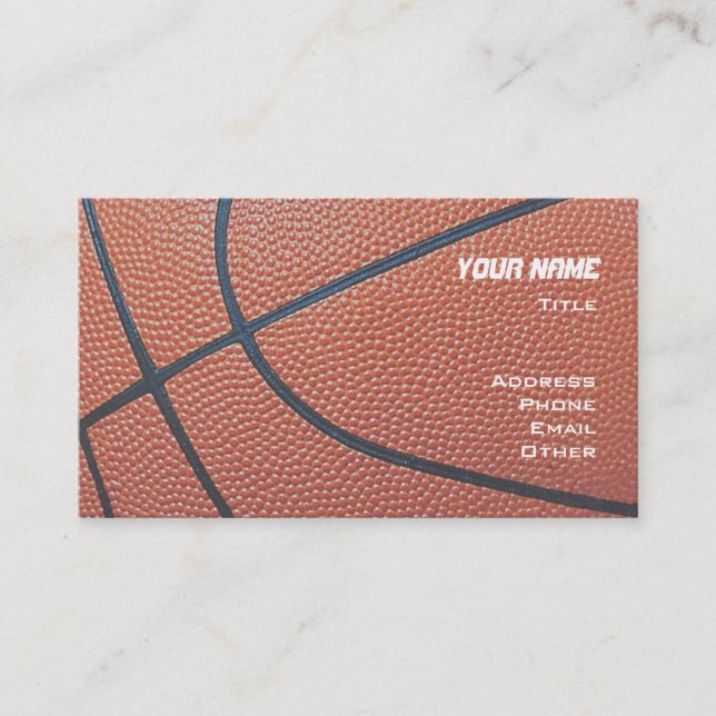 Basketball _textured_red,white,blue hoop net business card (Front)