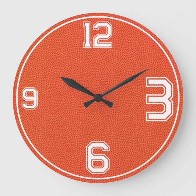 Basketball Textured Sports Clock (Front)